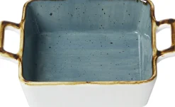 Auflaufform Romo | 18 x 13,5 x 4 cm | 400 ml | petrol | mit Henkel