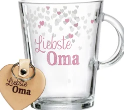 Becher Family Liebste Oma | 380 ml | mit Schlüsselanhänger
