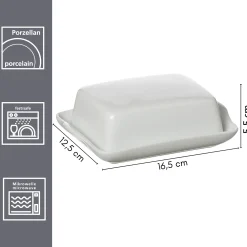 Butterdose Bianco | 16,5 x 12,5 x 5,5 cm | weiss