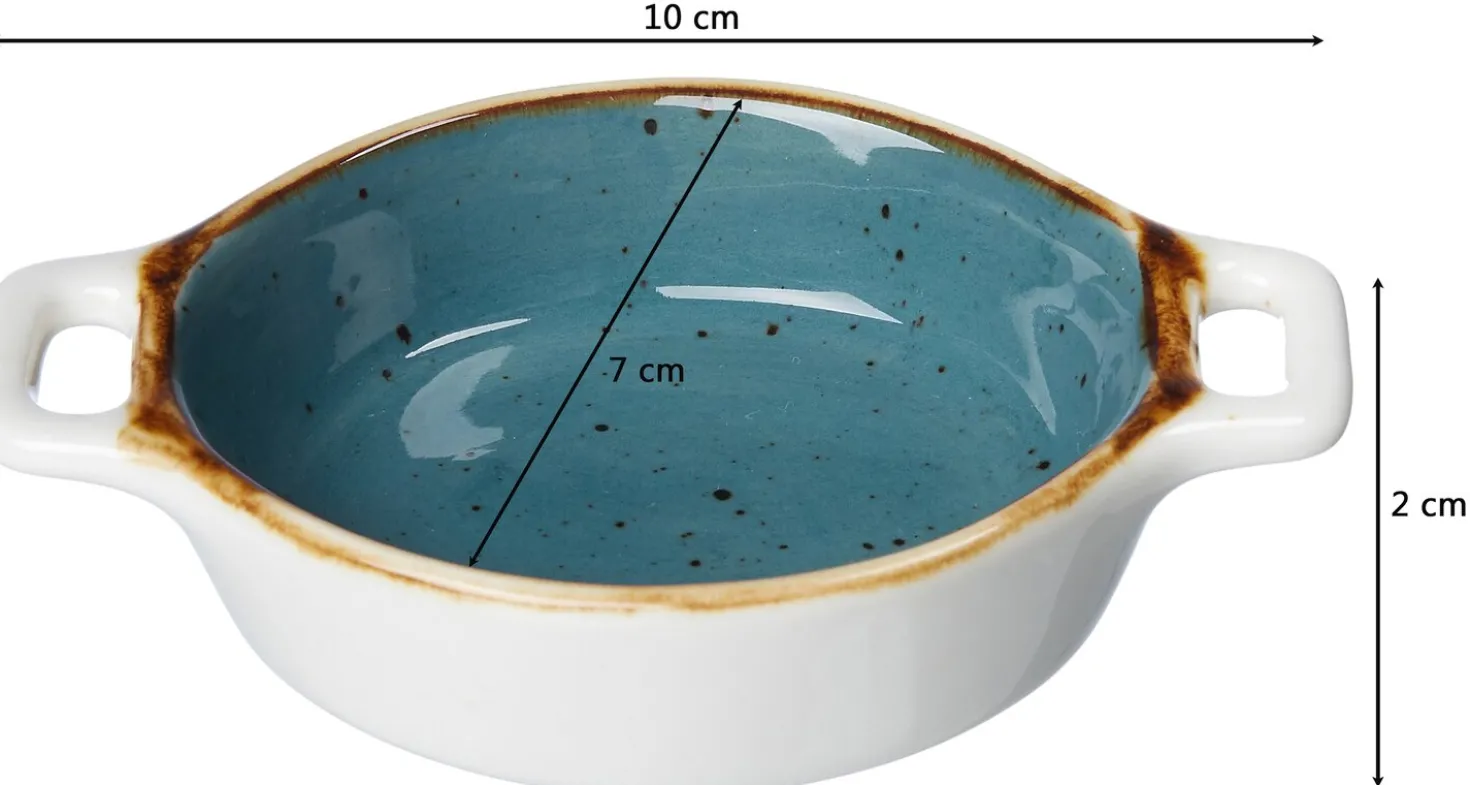 Dipschale Romo | 10 x 7 x 2 cm | petrol | mit Henkel