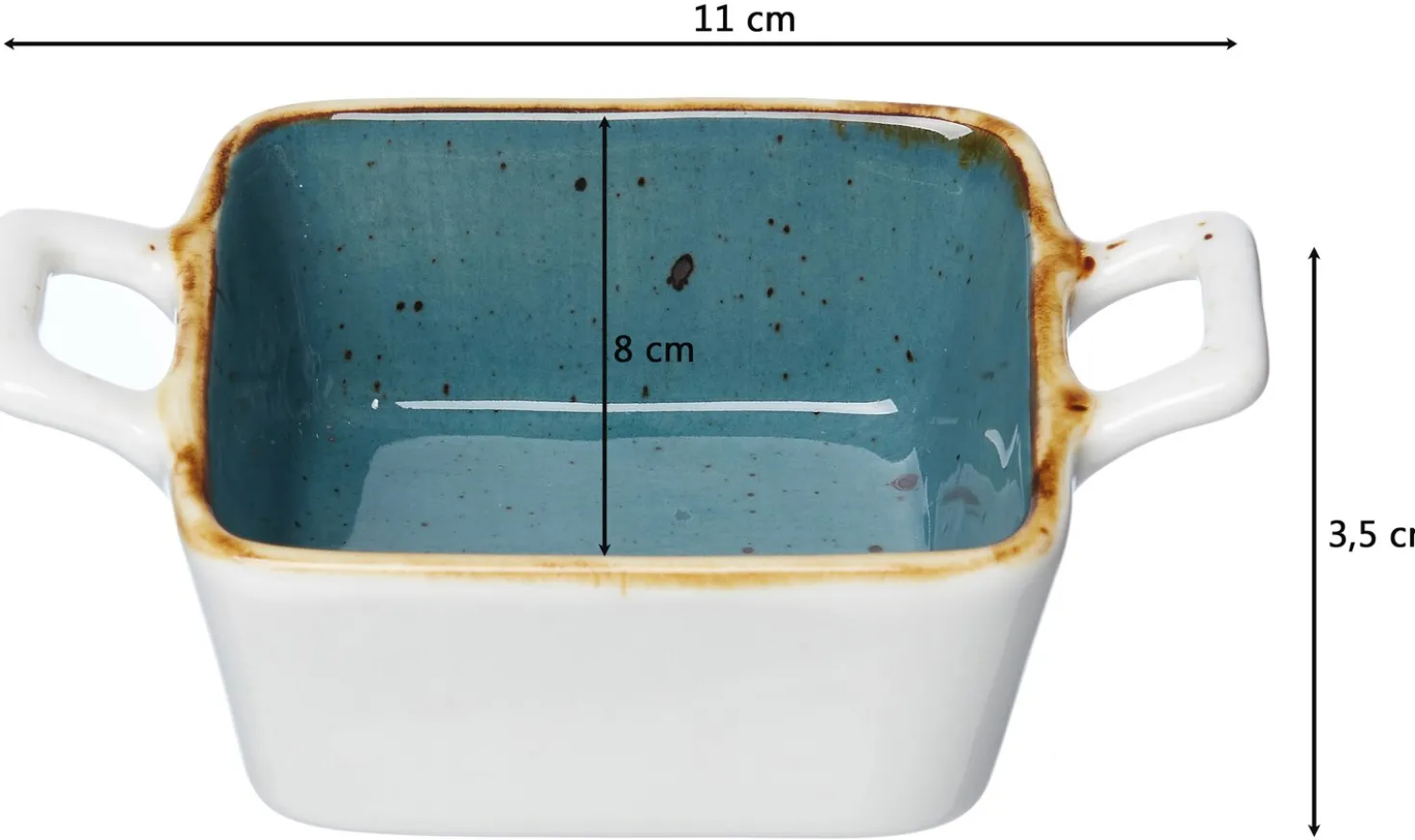 Dipschale Romo | 11 x 8 x 3,5 cm | petrol | mit Henkel
