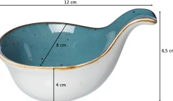 Dipschale Romo | 12 x 8 x 6,5 cm | petrol | mit Henkel