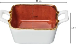 Dipschale Romo | 11 x 8 x 3,5 cm | terra | mit Henkel