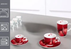 Espresso-Set Amore | 4-teilig | 90 ml | rot