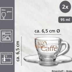 Espresso-Set Milano | 4-teilig | 95 ml | braun