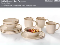 Frühstücksservice Olivia | 12-teilig | beige