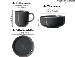 Frühstücksservice Toledo | 12-teilig | grau