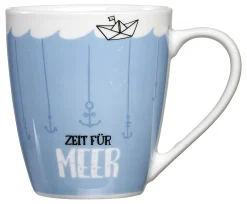 Kaffeebecher Ahoi Zeit für Meer | 360 ml | blau