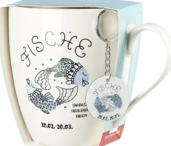 Kaffeebecher Astro Fische | 650 ml | mit Schlüsselanhänger