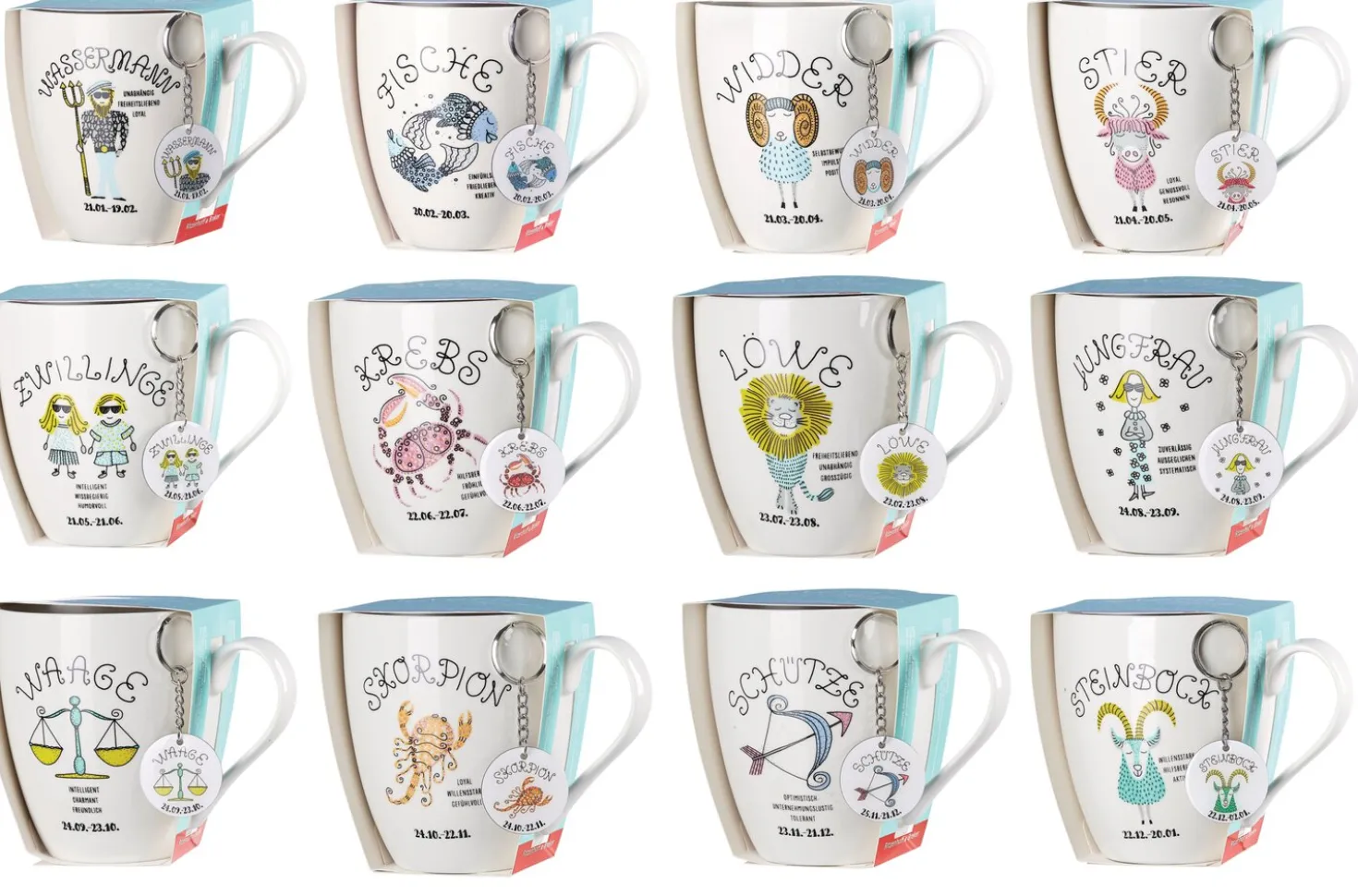 Kaffeebecher Astro Stier | 650 ml | mit Schlüsselanhänger