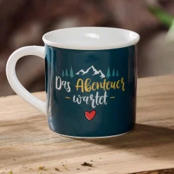 Kaffeebecher Camping Abenteuer | 360 ml | blau
