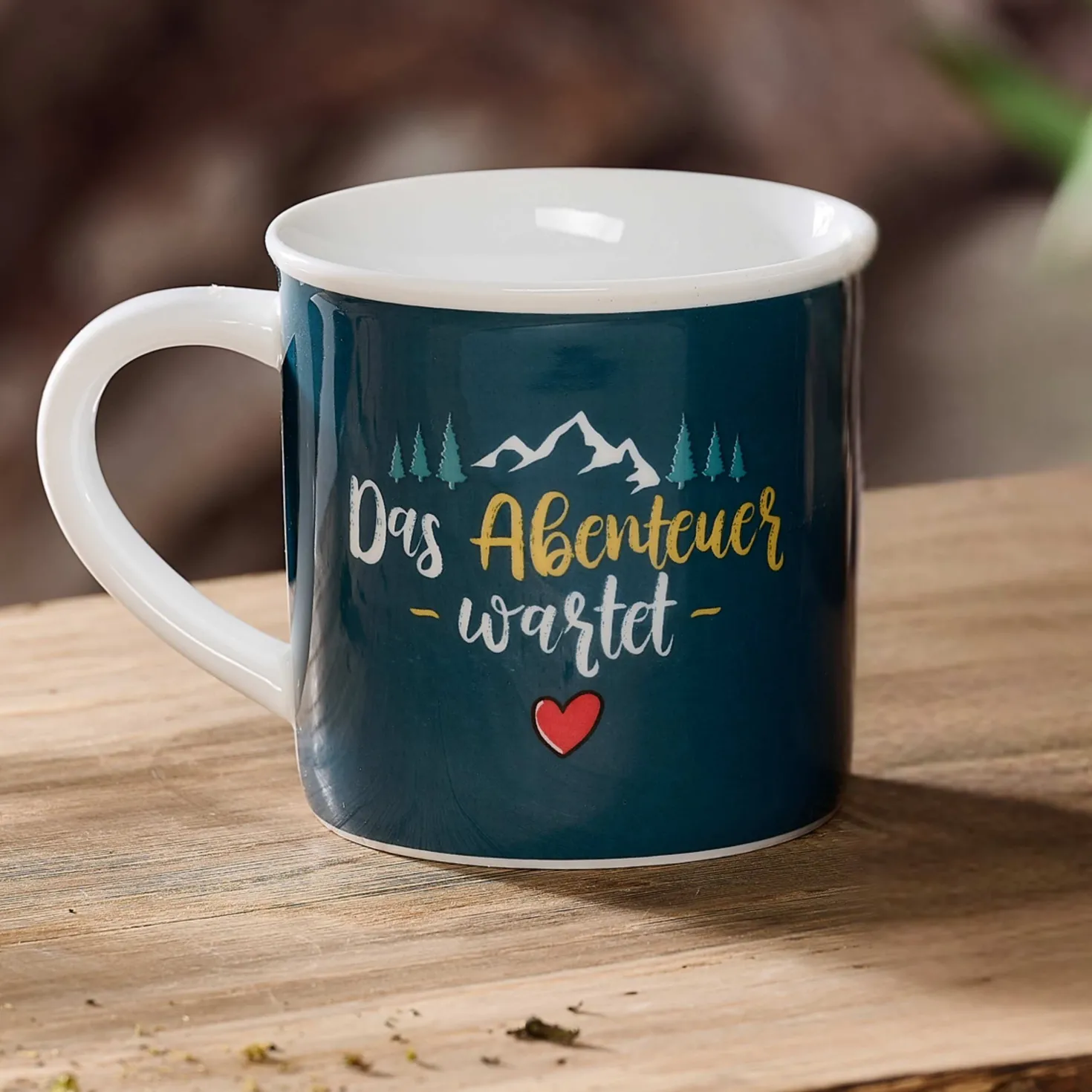 Kaffeebecher Camping Abenteuer | 360 ml | blau