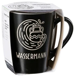 Kaffeebecher Cosmic Wassermann | 350 ml | schwarz