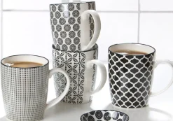 Kaffeebecher Takeo Stripes | 350 ml | schwarz