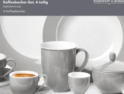 Kaffeebecher-Set Doppio | 4-teilig | 320 ml | grau