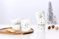 Kaffeebecher-Set Happy Winter | 2-teilig | 360 ml | schwarz
