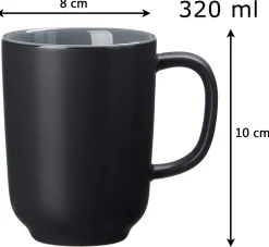 Kaffeebecher-Set Jasper | 4-teilig | 285 ml | schwarz