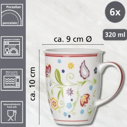Kaffeebecher-Set Shanti | 6-teilig | 320 ml
