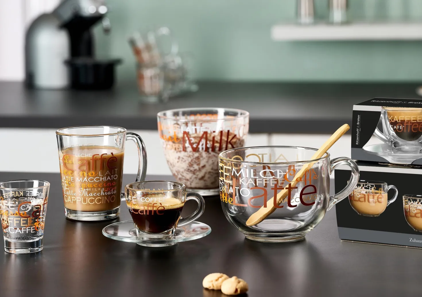 Kaffeegläser-Set Milano | 2-teilig | 290 ml | braun
