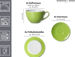 Kaffeeservice Doppio | 12-teilig | grün