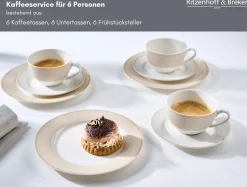 Kaffeeservice Geo | 18-teilig | beige