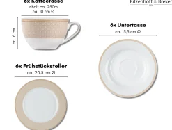 Kaffeeservice Geo | 18-teilig | beige
