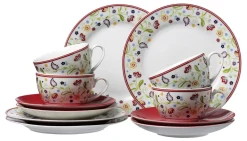 Kaffeeservice Shanti | 12-teilig | rot