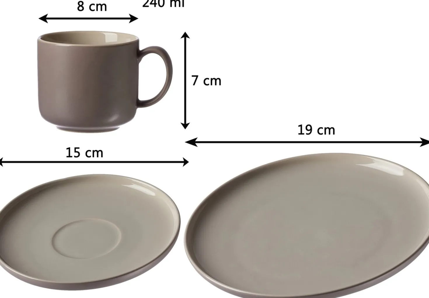 Kaffeetasse Jasper | 240 ml | taupe
