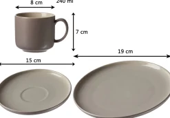 Kaffeeuntertasse Jasper | 15 cm | taupe