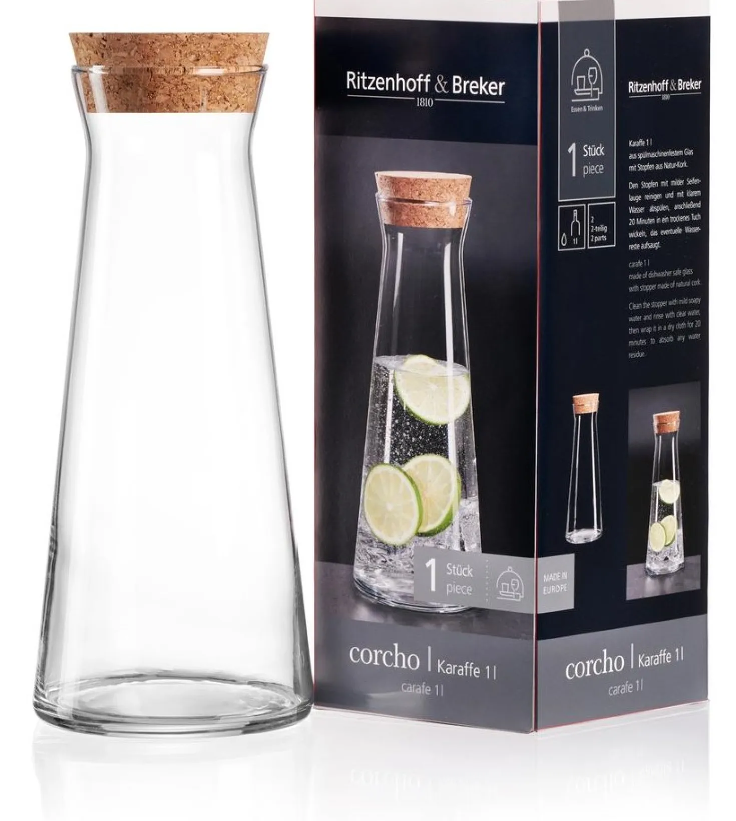 Karaffe Corcho | 1 Liter | mit Stopfen