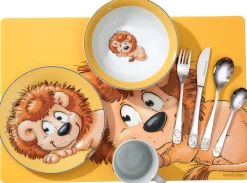 Kinderbesteck-Set Happy Zoo | 4-teilig | silber