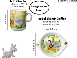 Kindergeschirr-Set Afrikatiere | 2-teilig