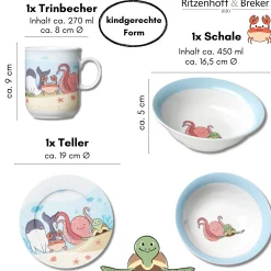 Kindergeschirr-Set Unterwasserwelt | 3-teilig