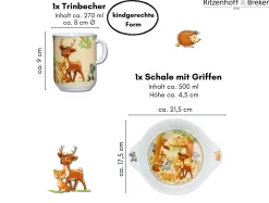 Kindergeschirr-Set Waldtiere | 2-teilig