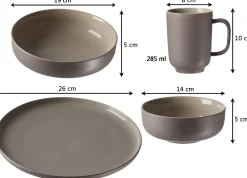 Kombiservice Jasper | 16-teilig | taupe