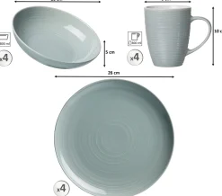 Kombiservice Suomi | 12-teilig | graublau