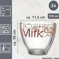 Müslischalen-Set Milano | 2-teilig | 570 ml | braun