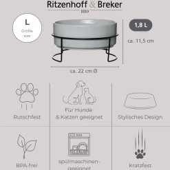 Napfset Taro | 2-teilig | 1,8 Liter | grau