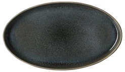 Platte Eda Schiefer | 29 x 16,5 cm | grau | oval