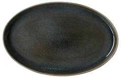 Platte Eda Schiefer | 32,5 x 20,5 cm | grau | oval