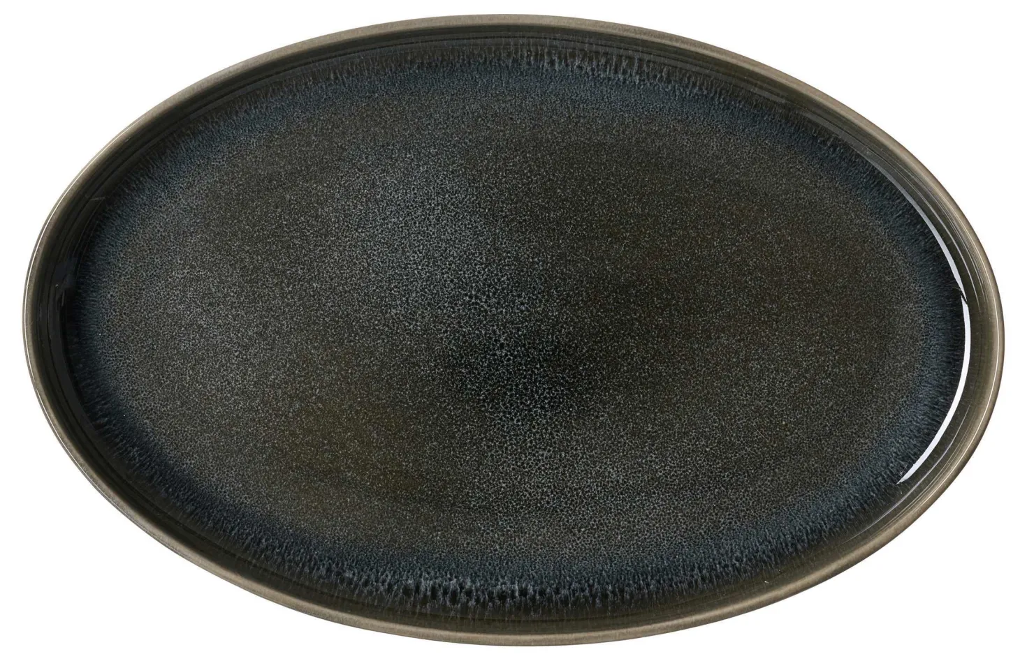 Platte Eda Schiefer | 32,5 x 20,5 cm | grau | oval