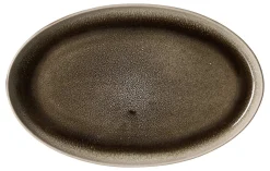 Platte Eda Umbra | 32,5 x 20,5 cm | braun | oval
