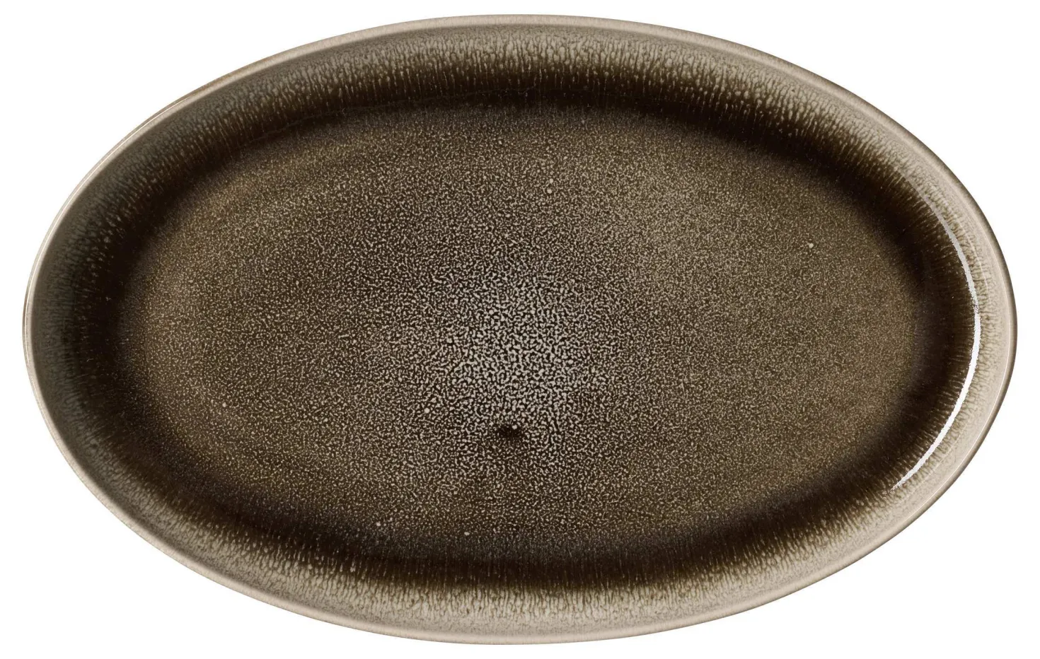 Platte Eda Umbra | 32,5 x 20,5 cm | braun | oval