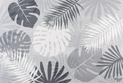 Platzmatte Dschungel Blatt | 45 x 30 cm | grau
