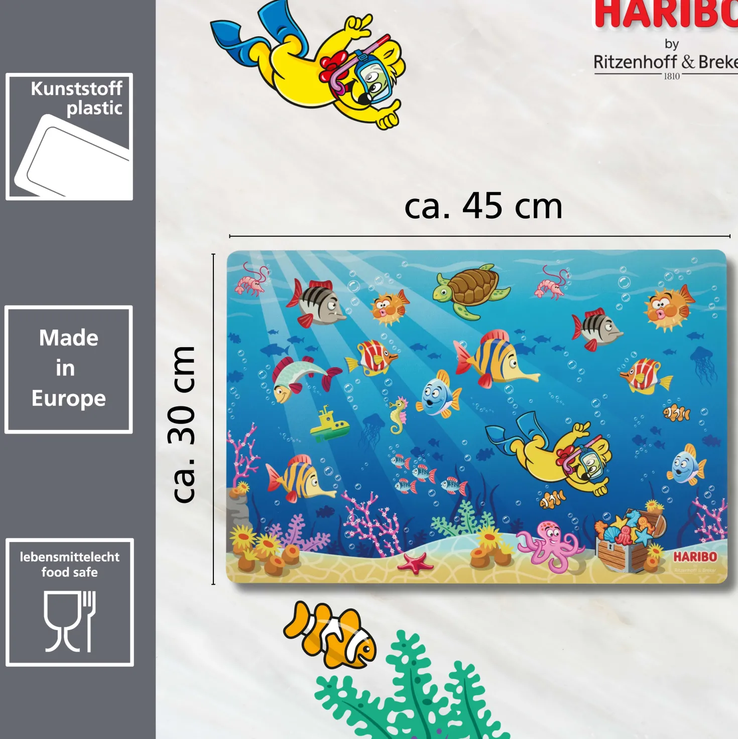 Platzmatte HARIBO Seaworld | 45 x 30 cm | blau