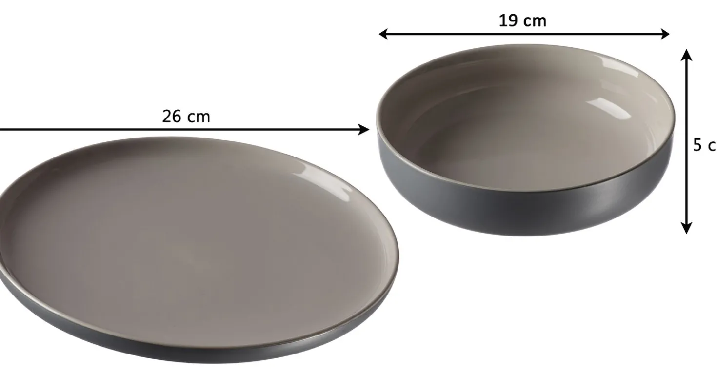 Speiseteller Jasper | 26 cm | grau