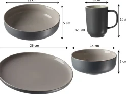 Suppenschale Jasper | 19 x 19 x 5 cm | grau