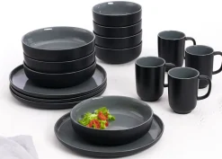 Suppenschale Jasper | 19 x 19 x 5 cm | schwarz