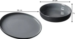 Suppenschale Jasper | 19 x 19 x 5 cm | schwarz