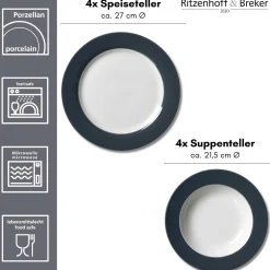 Tafelservice Doppio | 8-teilig | anthrazit